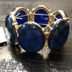 NWT Bold Blue Polka Dot Bracelet!